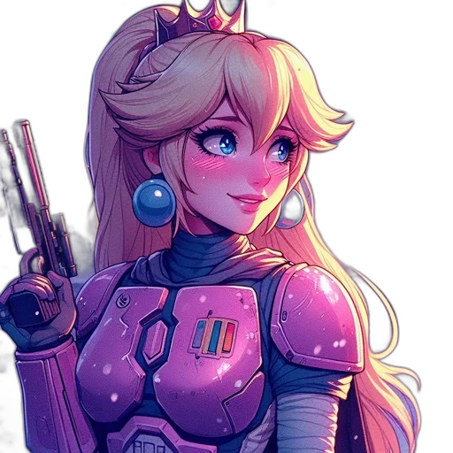 robot, weapon, staff, crown transparent PNG cut-out
