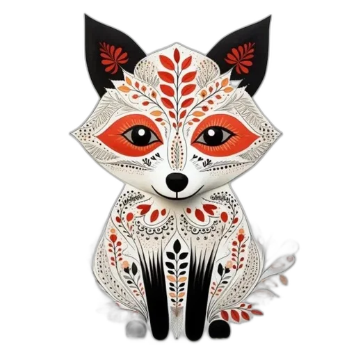 mask, jewelry, fantasy art, concept art, 3d render, regal, fox, floral transparent PNG cut-out