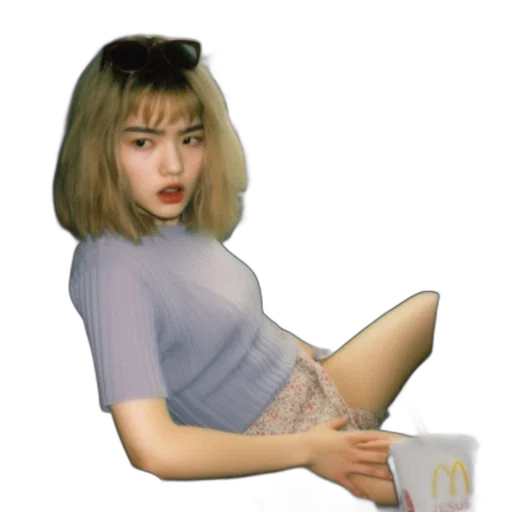 food, dress, hair, creature, photorealistic, vaporwave, oil painting, pixel art transparent PNG cut-out
