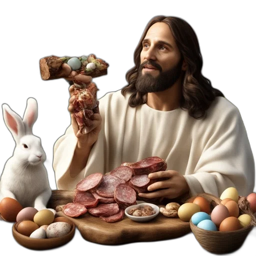 food, animal, photorealistic, man transparent PNG cut-out