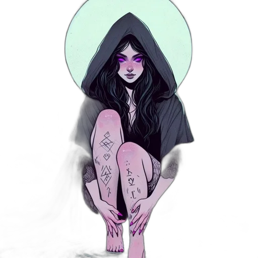 jacket, creature, dress, face, concept art, cyberpunk, comic book art, watercolor transparent PNG cut-out