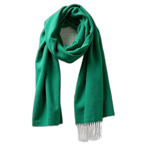 green, earth tones, scarf, white, trim, draped, over, brick transparent PNG cut-out