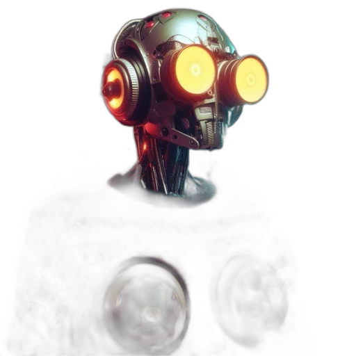 robot, mask, face, creature, concept art, 3d render, pixel art, watercolor transparent PNG cut-out