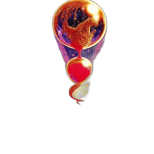 jewelry, staff, crown, bottle, 3d render, outer space, image, vibrant transparent PNG cut-out