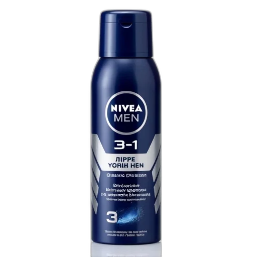 hair, bottle, blue, nivea, men, 3-in-1, shaving, cream transparent PNG cut-out