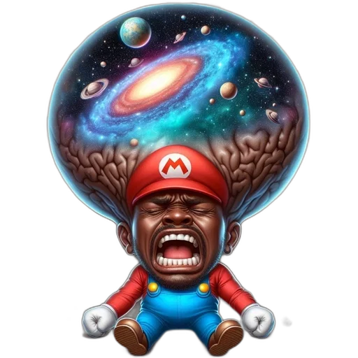 creature, hat, concept art, pixel art, fantasy art, comic book art, outer space, unique transparent PNG cut-out