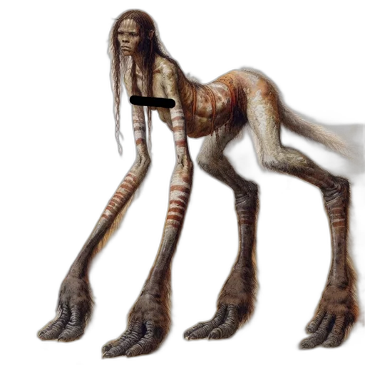 creature, animal, staff, hair, concept art, fantasy art, 3d render, photorealistic transparent PNG cut-out