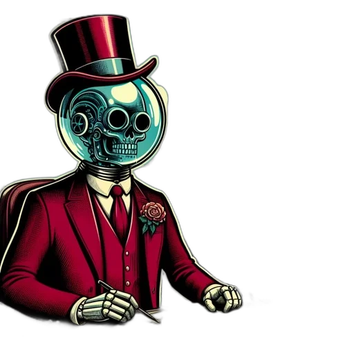 mask, robot, concept art, comic book art, pixel art, cartoon, red, anthropomorphic transparent PNG cut-out