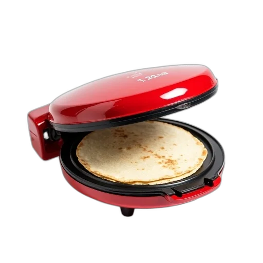 food, red, black, electric, tortilla, press, flat, inside transparent PNG cut-out