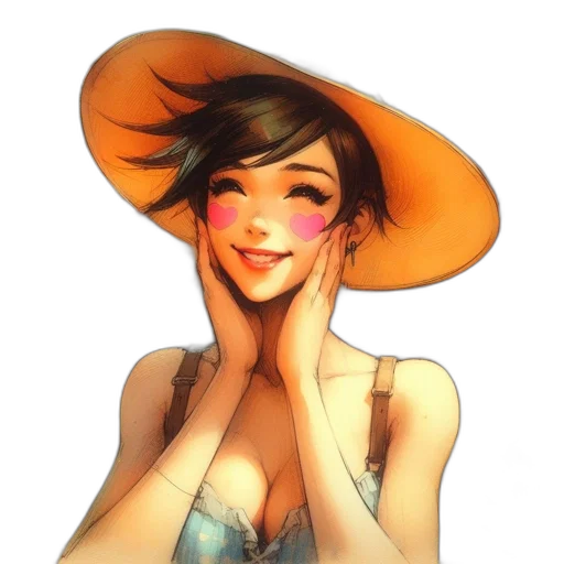 hat, face, mask, dress, watercolor, fantasy art, concept art, photorealistic transparent PNG cut-out