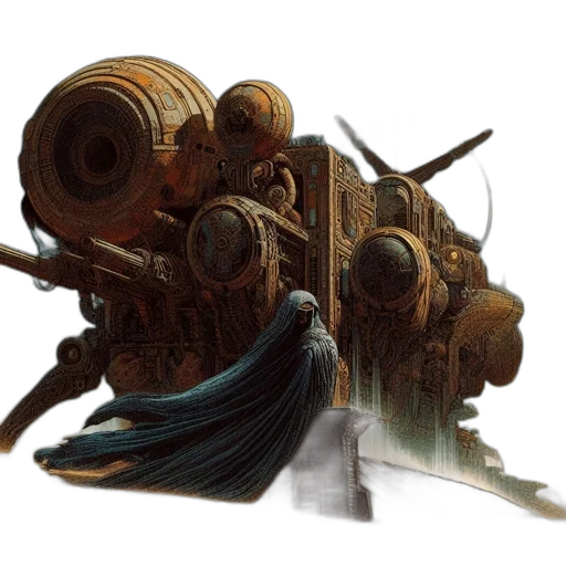 robot, weapon, sword, car, concept art, fantasy art, cyberpunk, comic book art transparent PNG cut-out