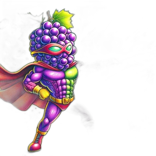 concept art, 3d render, fantasy art, pixel art, colorful, whimsical, drawing, grape-composed transparent PNG cut-out