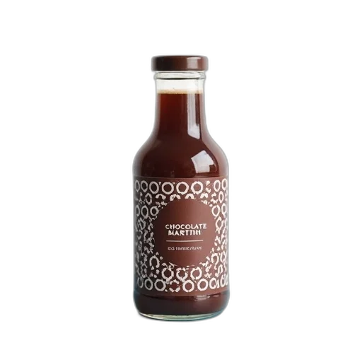 bottle, food, chocolate, martini, mix, brown, label, featuring transparent PNG cut-out