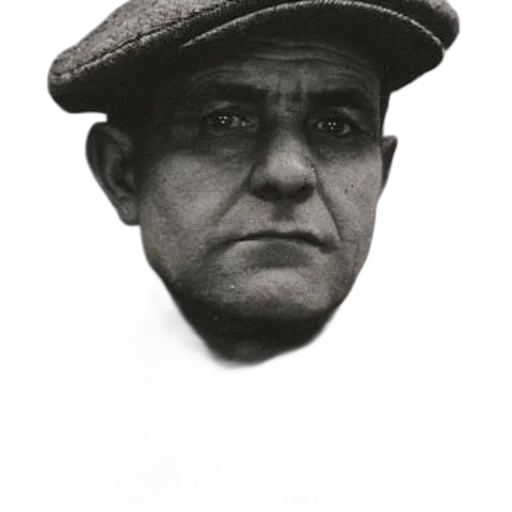 hat, face, staff, mask, photorealistic, black-and-white, portrait, older transparent PNG cut-out