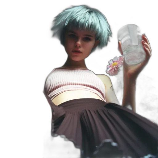 dress, bottle, shoes, creature, concept art, photorealistic, vaporwave, anime transparent PNG cut-out