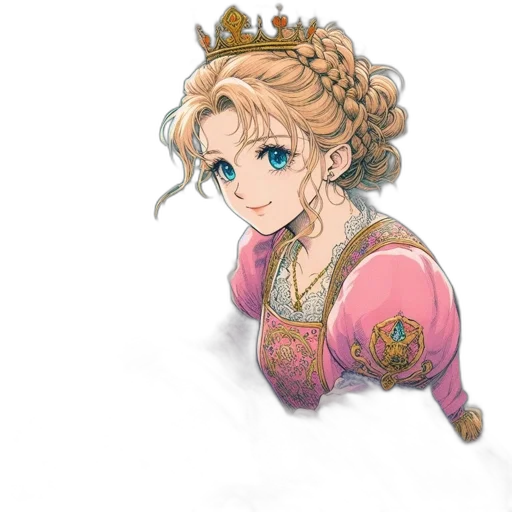crown, jewelry, staff, dress, fantasy art, concept art, anime, pixel art transparent PNG cut-out