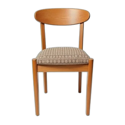 furniture, 3d render, wooden, chair, patterned, fabric, seat, backrest transparent PNG cut-out