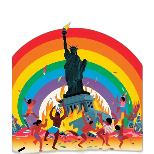 umbrella, concept art, statue, liberty, burns, fiercely, amidst, diverse transparent PNG cut-out