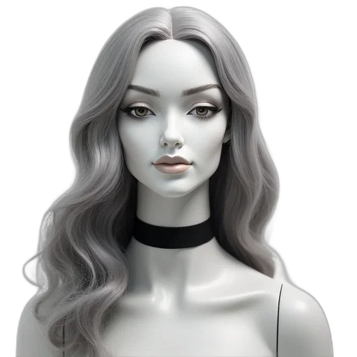 face, robot, jewelry, hair, photorealistic, fantasy art, 3d render, concept art transparent PNG cut-out