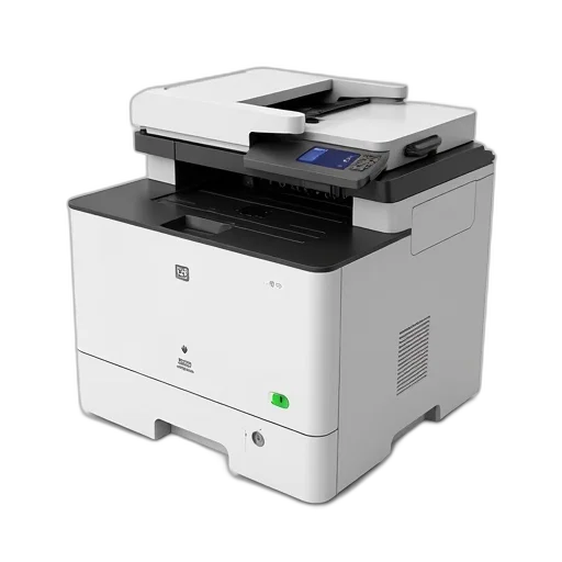 robot, 3d render, modern, white, black, multifunctional, printer, digital transparent PNG cut-out
