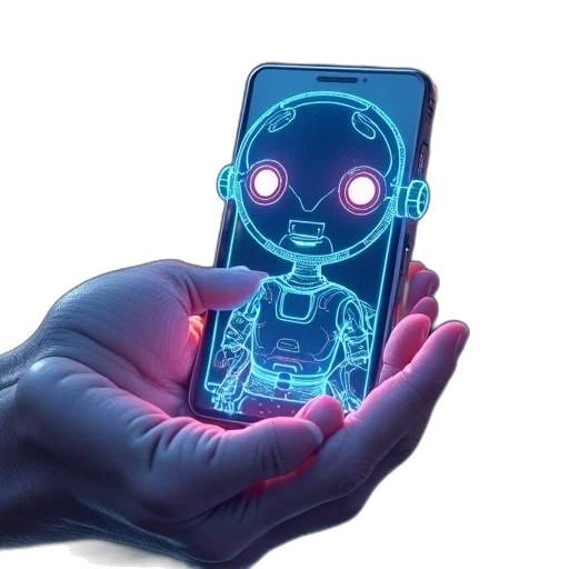 robot, cyberpunk, concept art, vaporwave transparent PNG cut-out