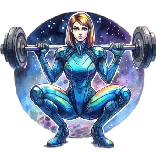 robot, comic book art, concept art, fantasy art, cartoon, athletic, woman, wearing transparent PNG cut-out