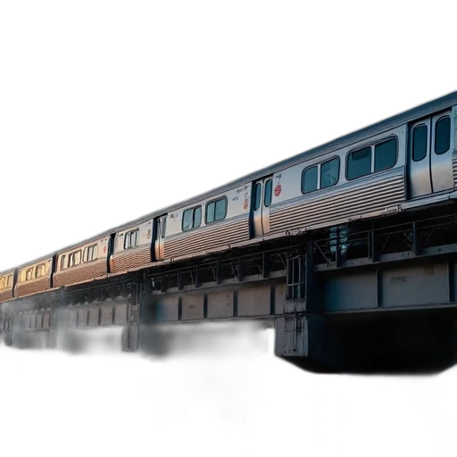 weapon, 3d render, photorealistic, concept art, silver, train, traveling, bridge transparent PNG cut-out