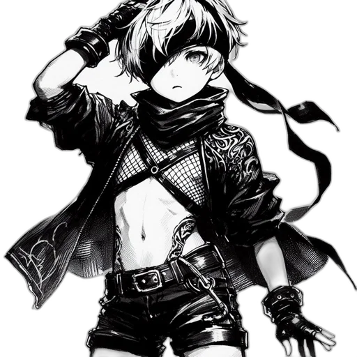 sword, weapon, jacket, staff, comic book art, concept art, cyberpunk, fantasy art transparent PNG cut-out
