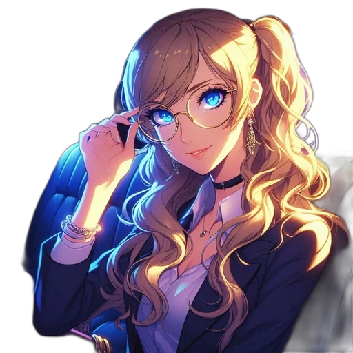 staff, face, jacket, dress, anime, pixel art, cartoon, fantasy art transparent PNG cut-out