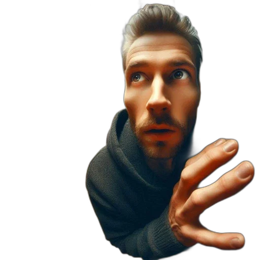 face, jacket, mask, creature, photorealistic, 3d render, concept art, cartoon transparent PNG cut-out
