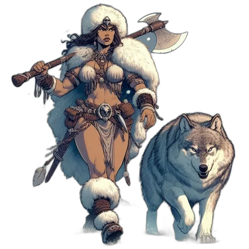 staff, concept art, fantasy art, comic book art, pixel art, earth tones, female, warrior transparent PNG cut-out