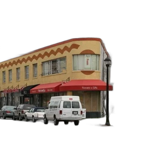 building, furniture, staff, 3d render, photorealistic, concept art, city street, street transparent PNG cut-out