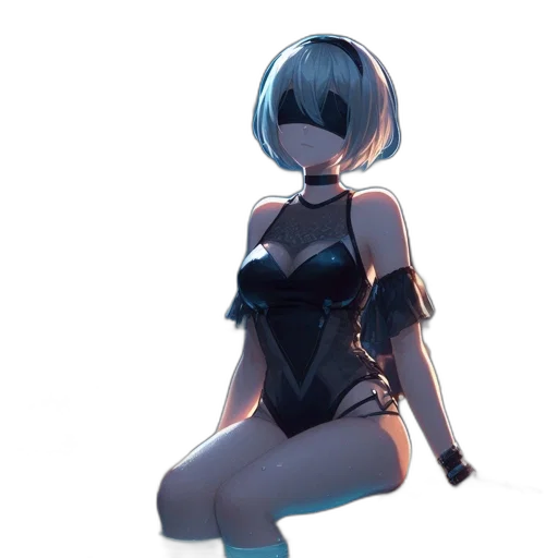 robot, dress, weapon, sword, concept art, cyberpunk, anime, 3d render transparent PNG cut-out