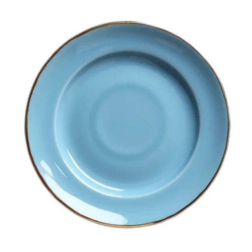 food, jewelry, 3d render, blue, plain, ceramic, plate, simple transparent PNG cut-out