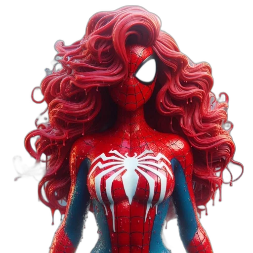 hair, mask, dress, creature, comic book art, concept art, 3d render, fantasy art transparent PNG cut-out