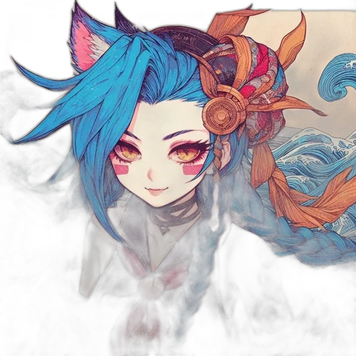dragon, mask, staff, creature, fantasy art, concept art, anime, watercolor transparent PNG cut-out