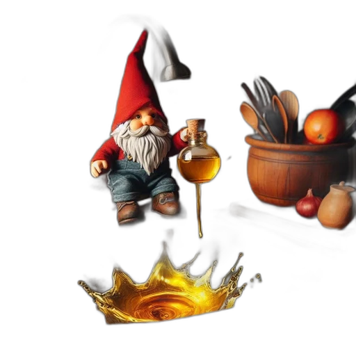 food, crown, 3d render, concept art, photorealistic, fantasy art, fire, gnome transparent PNG cut-out