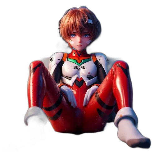 robot, jacket, face, weapon, concept art, 3d render, anime, pixel art transparent PNG cut-out