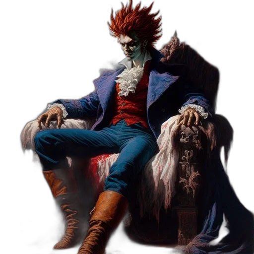 jacket, concept art, fantasy art, comic book art, photorealistic, character, red, hair transparent PNG cut-out