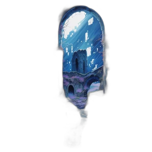 bottle, umbrella, jewelry, crown, vaporwave, concept art, fantasy art, watercolor transparent PNG cut-out