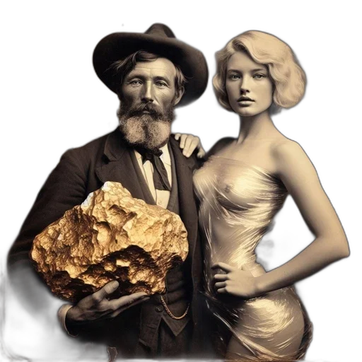 hat, jewelry, golden, older, man, gold, nugget, young transparent PNG cut-out