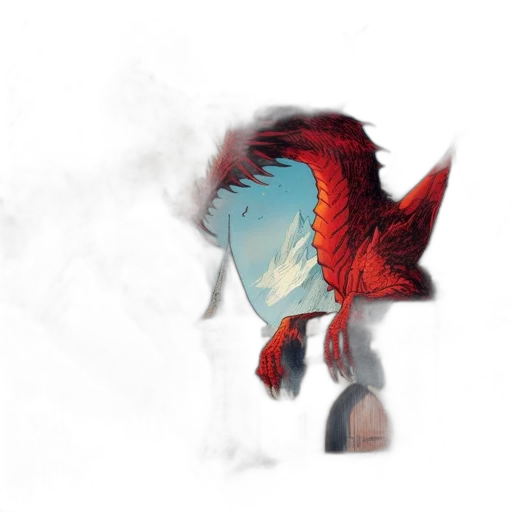 dragon, mask, creature, animal, concept art, fantasy art, pixel art, watercolor transparent PNG cut-out