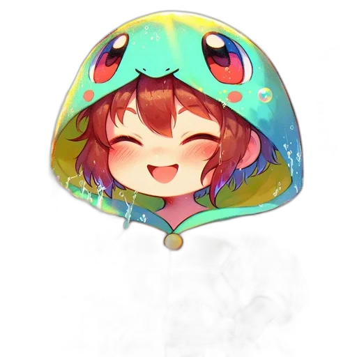 hat, umbrella, staff, mask, anime, pixel art, watercolor, concept art transparent PNG cut-out