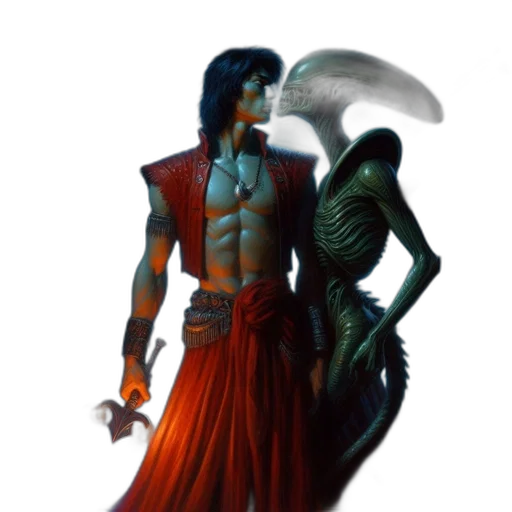 creature, dragon, robot, concept art, fantasy art, comic book art, 3d render, outer space transparent PNG cut-out