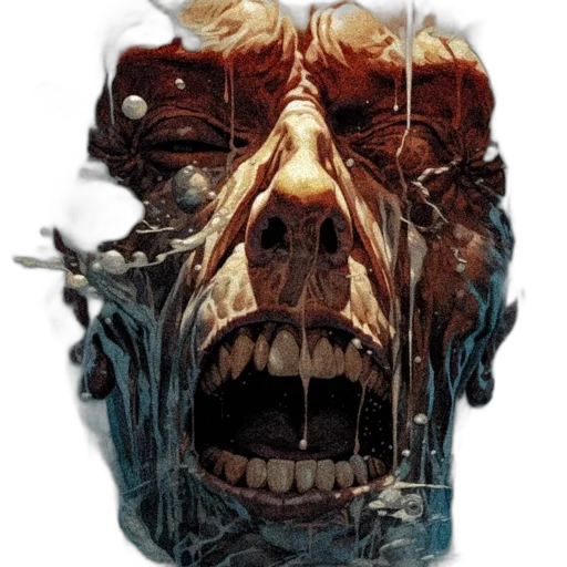 face, mask, creature, robot, concept art, comic book art, photorealistic, 3d render transparent PNG cut-out