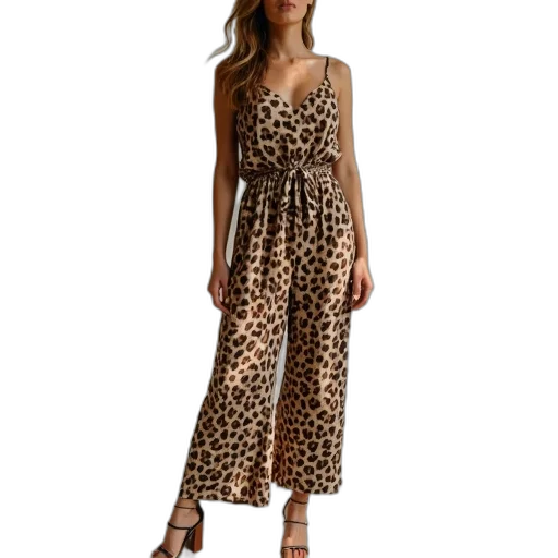 dress, woman, wearing, leopard transparent PNG cut-out