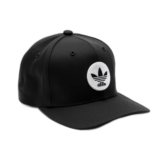 hat, crown, 3d render, black, baseball, cap, white, logo transparent PNG cut-out