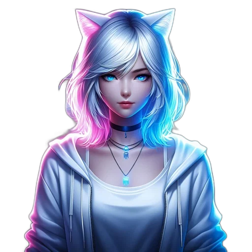 face, dress, jacket, staff, fantasy art, anime, cyberpunk, pixel art transparent PNG cut-out