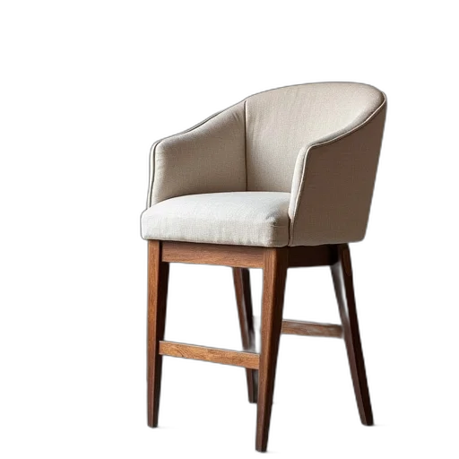 furniture, 3d render, earth tones, arm, barstool, cushion transparent PNG cut-out