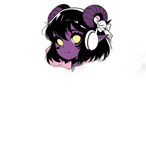 staff, creature, hair, pixel art, concept art, anime, cartoon, dark transparent PNG cut-out